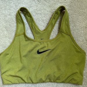 Nike Pro Dri Fit Sports Bra Olive Green